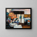 Interior Coffee Shop Painting - Josse Goossens — framed artwork on a wall