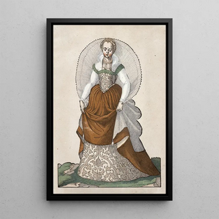 Foemina ex Praecipua Nobi du Trachtenbuch de Nuremberg - Jost Amman — framed artwork on a wall