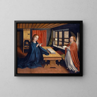 Annunciation - Jost Haller — framed artwork on a wall