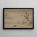 a Chinese lettered painting in an autumn landscape - Josui Sen — framed artwork on a wall