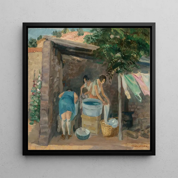 Laundry Day in Santa Fe - John Sloan — framed artwork on a wall