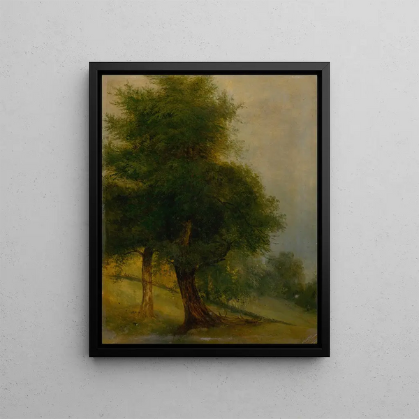 Trees on a slope - Józef Bożetech Klemens — framed artwork on a wall