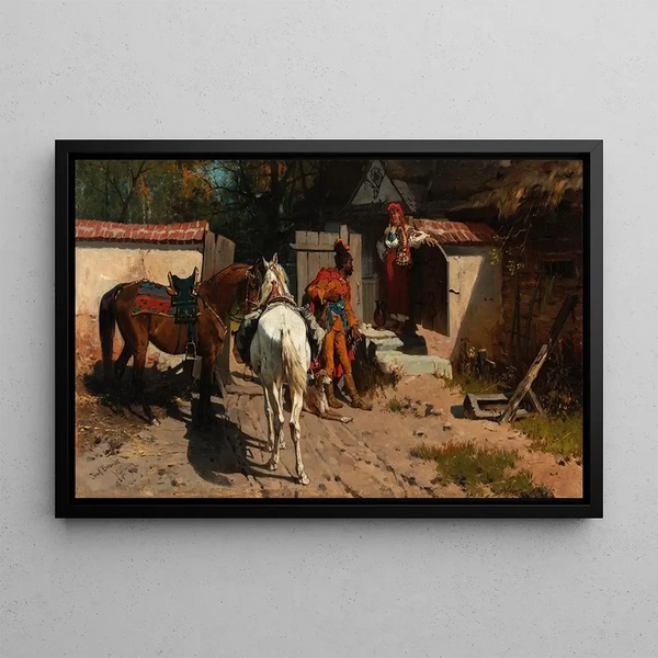 Cour - Józef Brandt — framed artwork on a wall