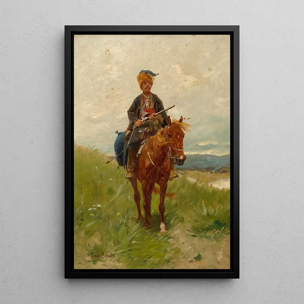 Montant la garde - Józef Brandt — framed artwork on a wall
