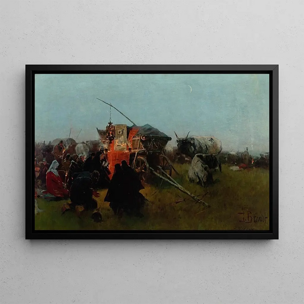 Sketch for Our Lady of Armenia - Józef Brandt — framed artwork on a wall