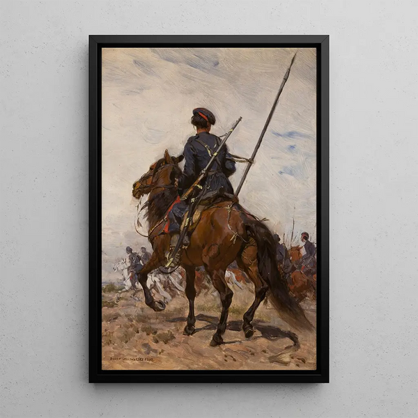 Un cosaque - Józef Chełmoński — framed artwork on a wall