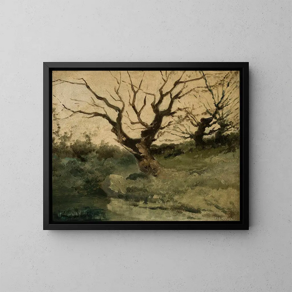 Autumn Landscape Painting - Józef Chełmoński — framed artwork on a wall