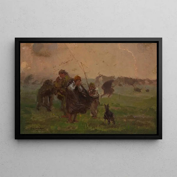 Avant la tempête, esquisse pour le tableau Tempête - Józef Chełmoński — framed artwork on a wall