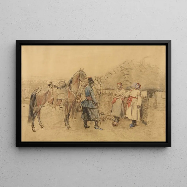La Cour - Józef Chełmoński — framed artwork on a wall