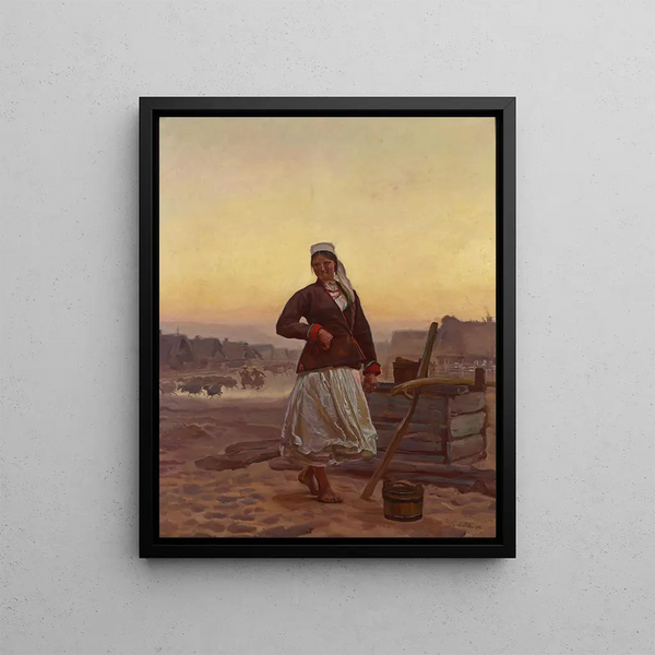 Soirée en Polésie - Józef Chełmoński — framed artwork on a wall