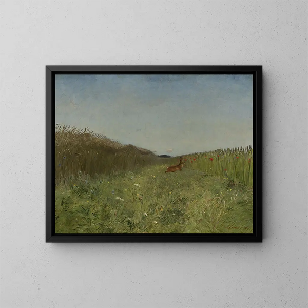 Hare in the Grain - Józef Chełmoński — framed artwork on a wall
