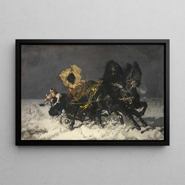 Midnight Ride - Józef Chełmoński — framed artwork on a wall