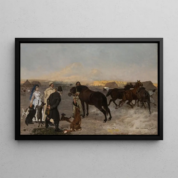At the farm - Józef Chełmoński — framed artwork on a wall