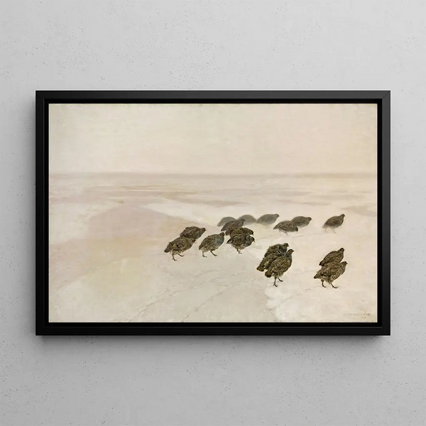 Perdrix Painting - Józef Chełmoński — framed artwork on a wall