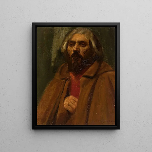 Portrait of a peasant - Józef Chełmoński — framed artwork on a wall