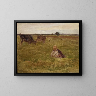 Study I for children shepherds - Józef Chełmoński — framed artwork on a wall