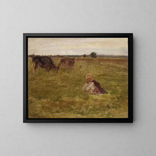 Study I for children shepherds - Józef Chełmoński — framed artwork on a wall