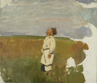 Study for the storks, the boy shepherd - Józef Chełmoński — artwork view