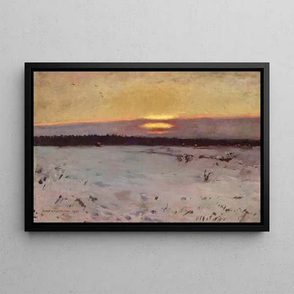 Winter Sunset - Józef Chełmoński — framed artwork on a wall