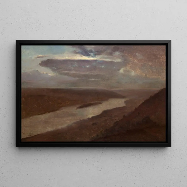 The Dniester River at Night - Józef Chełmoński — framed artwork on a wall