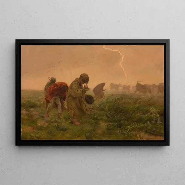 Storm - Józef Chełmoński — framed artwork on a wall