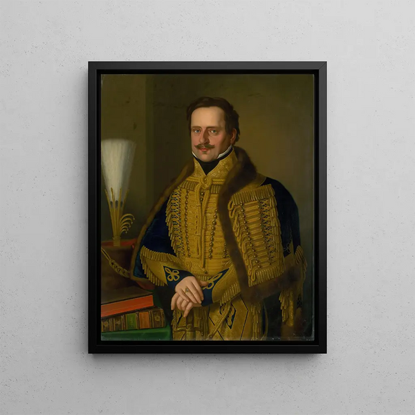 Portrait of Count Karol Csáky - Józef Czauczik — framed artwork on a wall