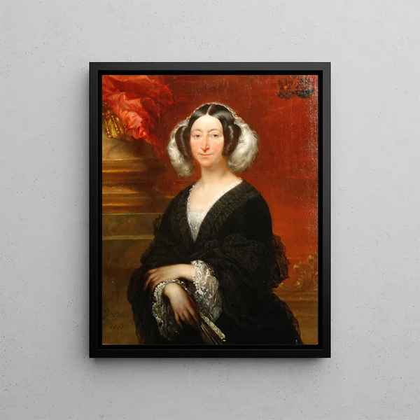 Portrait of Albertina du Bois - Józef Delin — framed artwork on a wall
