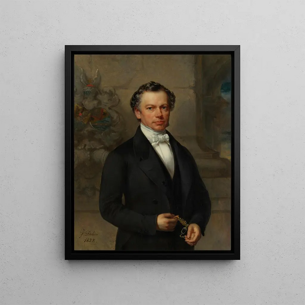 Portrait of Édouard Jean Hyacinthe Moretus Plantin - Józef Delin — framed artwork on a wall