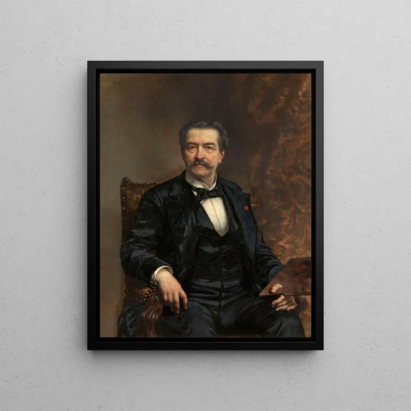 Self-portrait Painting - Józef Delin — framed artwork on a wall
