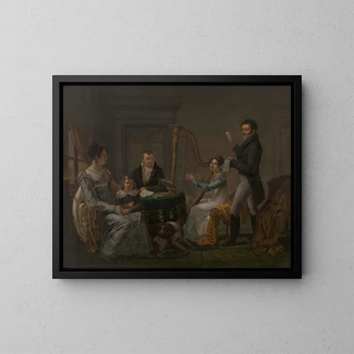 Lesson of the harp - Jozef Geirnaert — framed artwork on a wall