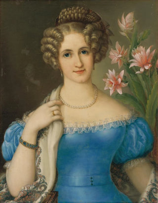 Jozef Ginovsk - Portrait of a Young Lady in a Blue Dress.webp