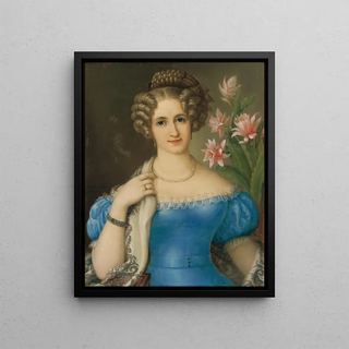 Jozef Ginovsk - Portrait of a Young Lady in a Blue Dress.webp