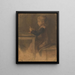 Girl knitting - Jozef Hanula — framed artwork on a wall