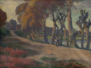 Landscape Painting with a Shepherd - Jozef Hanula — artwork view