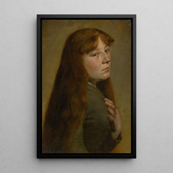Study of a woman in three-quarter profile - Jozef Hanula — framed artwork on a wall