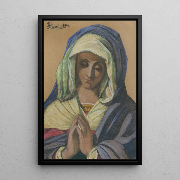 Virgin Mary Painting - Jozef Hanula — framed artwork on a wall