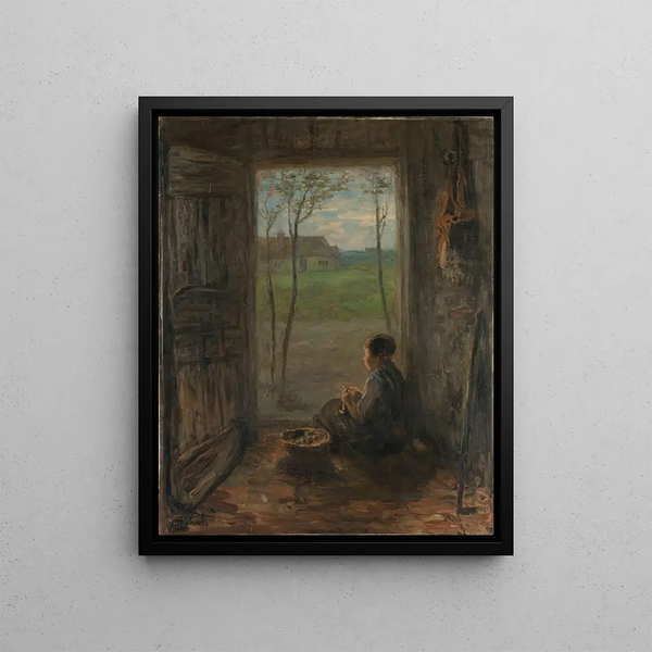 A scene from Laren - Jozef Israëls — framed artwork on a wall