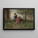 Children playing with a toy cart - Jozef Israëls — framed artwork on a wall