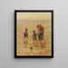 Children playing in the waves - Jozef Israëls — framed artwork on a wall