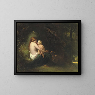 Genoveva, a legendary beauty in the forest - Jozef Israëls — framed artwork on a wall
