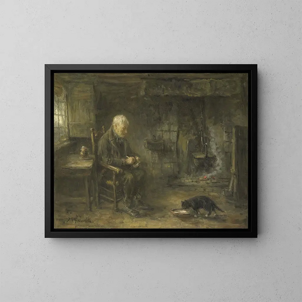 Interior of a peasant's hut - Jozef Israëls — framed artwork on a wall
