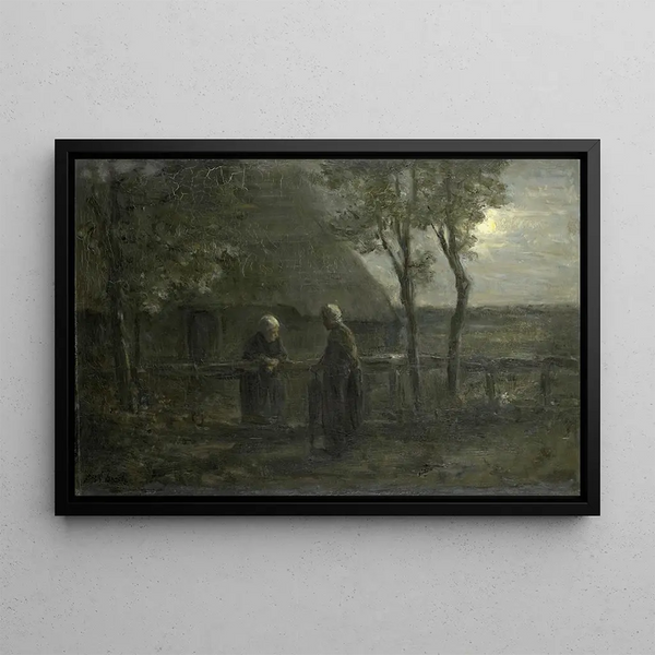 Neighborhood Gossip Painting - Jozef Israëls — framed artwork on a wall