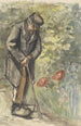 Old man leaning on his staff - Jozef Israëls — artwork view