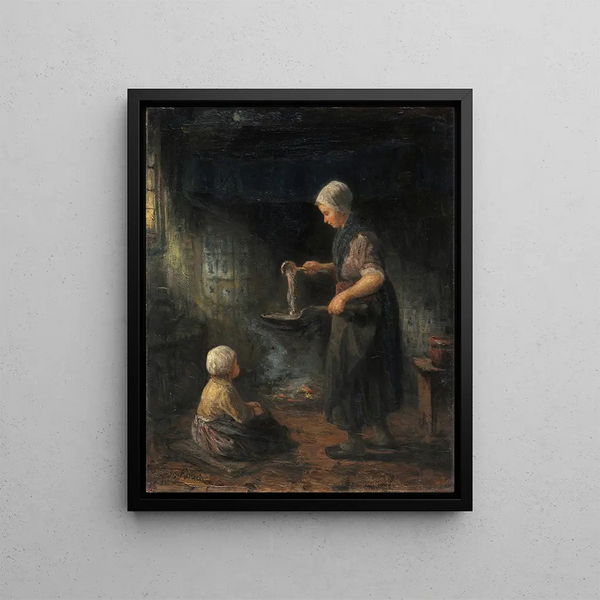 Les crêpes - Jozef Israëls — framed artwork on a wall