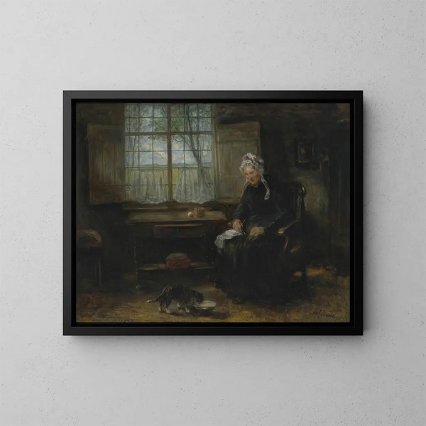 A Young Girl - Jozef Israëls — framed artwork on a wall