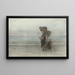 Woman with Child Walking on the Beach - Jozef Israëls — framed artwork on a wall