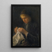Woman sewing - Jozef Israëls — framed artwork on a wall