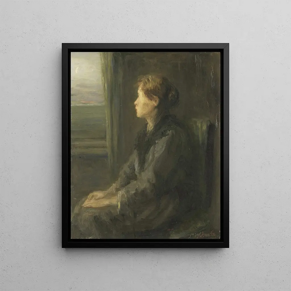 Woman at the Window - Jozef Israëls — framed artwork on a wall