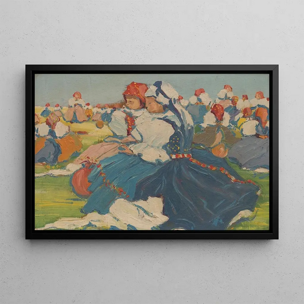 Village Festival - Jozef Teodor Mousson — framed artwork on a wall