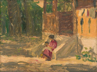 in front of a house - Jozef Teodor Mousson — artwork view